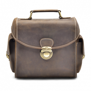 BAG COMPACT CAMERA IN LEDEREN VINTAGE WALNOOT EDRIS. - 1