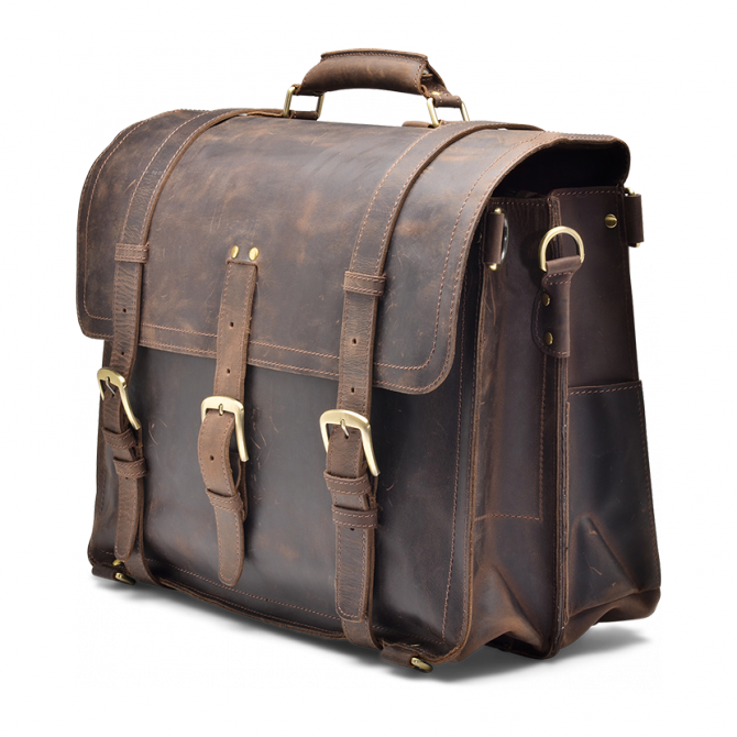 School TAS REIZEN VINTAGE LEDEREN OMBER BARNETT. - 2