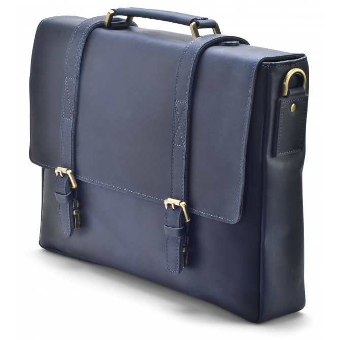 SATCHEL GLAD LEER NACHT BLAUW KARSTEN. - 2