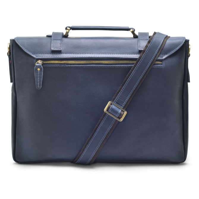 SATCHEL GLAD LEER NACHT BLAUW KARSTEN. - 3