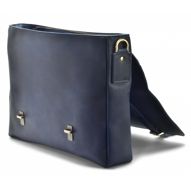 SATCHEL GLAD LEER NACHT BLAUW KARSTEN. - 4