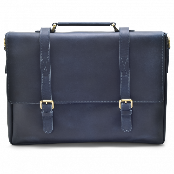 SATCHEL GLAD LEER NACHT BLAUW KARSTEN. - 1