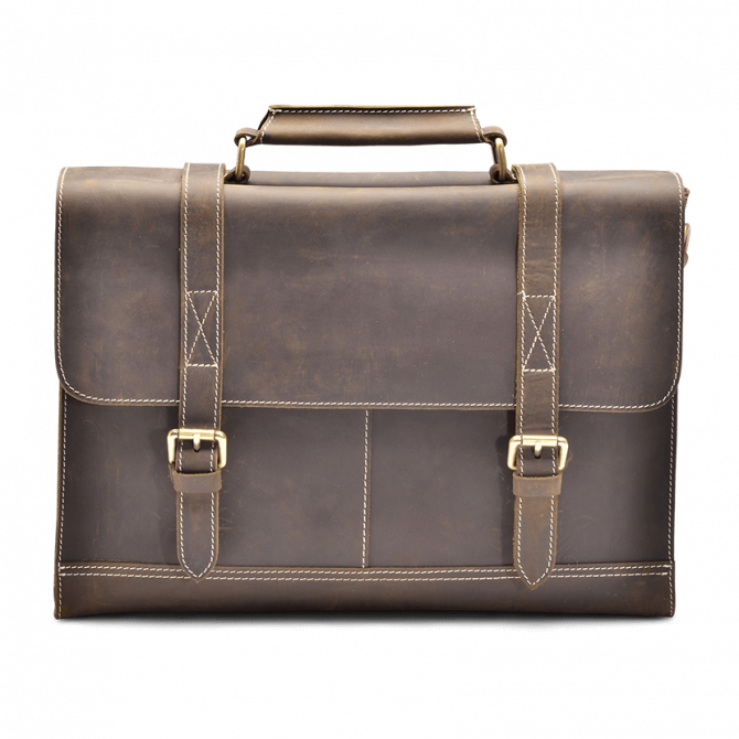 SATCHEL LEER VINTAGE WALNOOT ARLIS. - 1