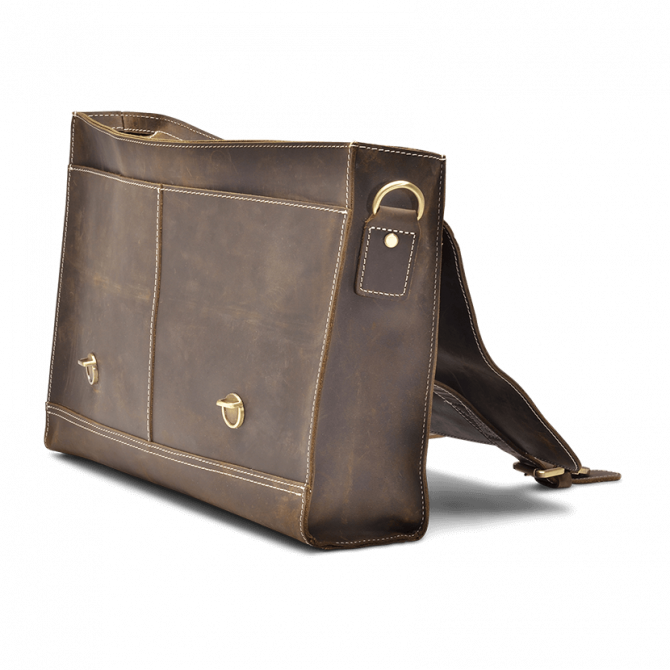 SATCHEL LEER VINTAGE WALNOOT ARLIS. - 3