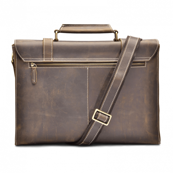 SATCHEL LEER VINTAGE WALNOOT ARLIS. - 4